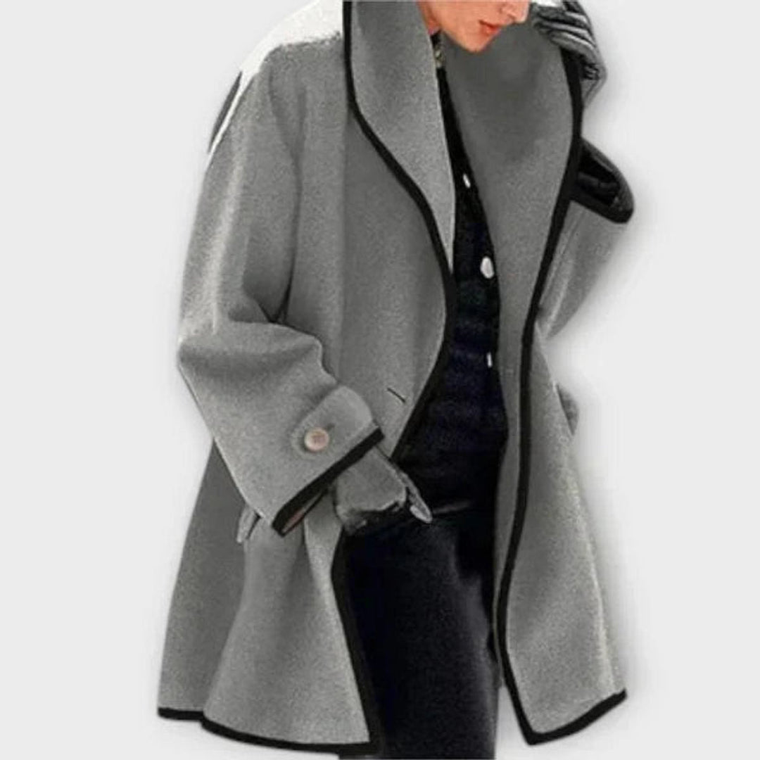 Flora | Cappotto Oversize con Bordi a Contrasto