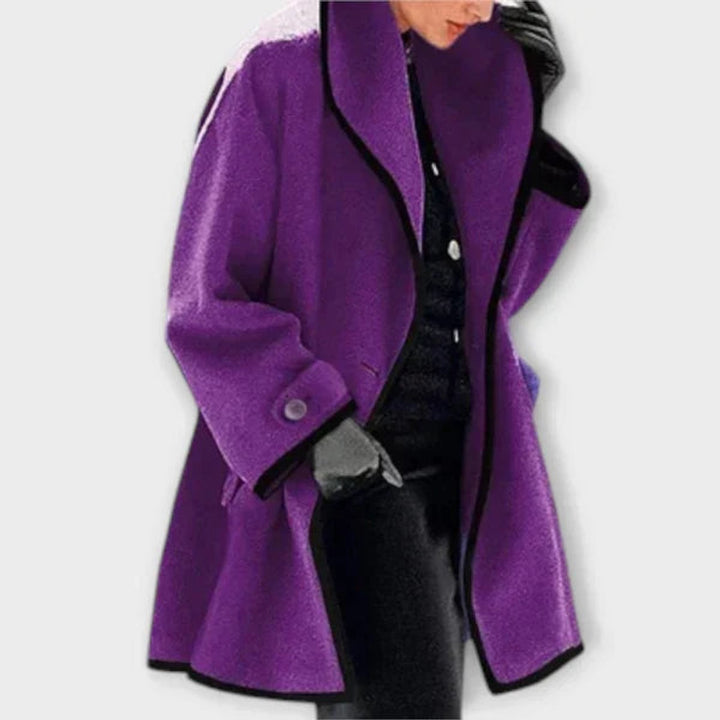 Flora | Cappotto Oversize con Bordi a Contrasto