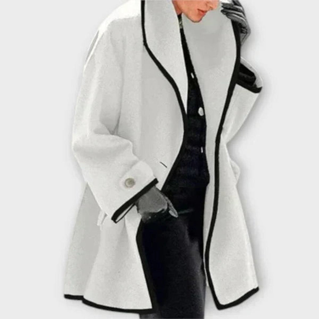 Flora | Cappotto Oversize con Bordi a Contrasto