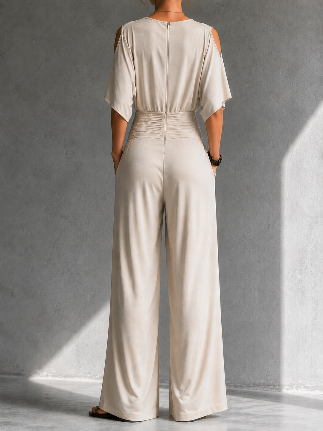 Zeni | Tuta Elegante a Portafoglio con Gambe Larghe